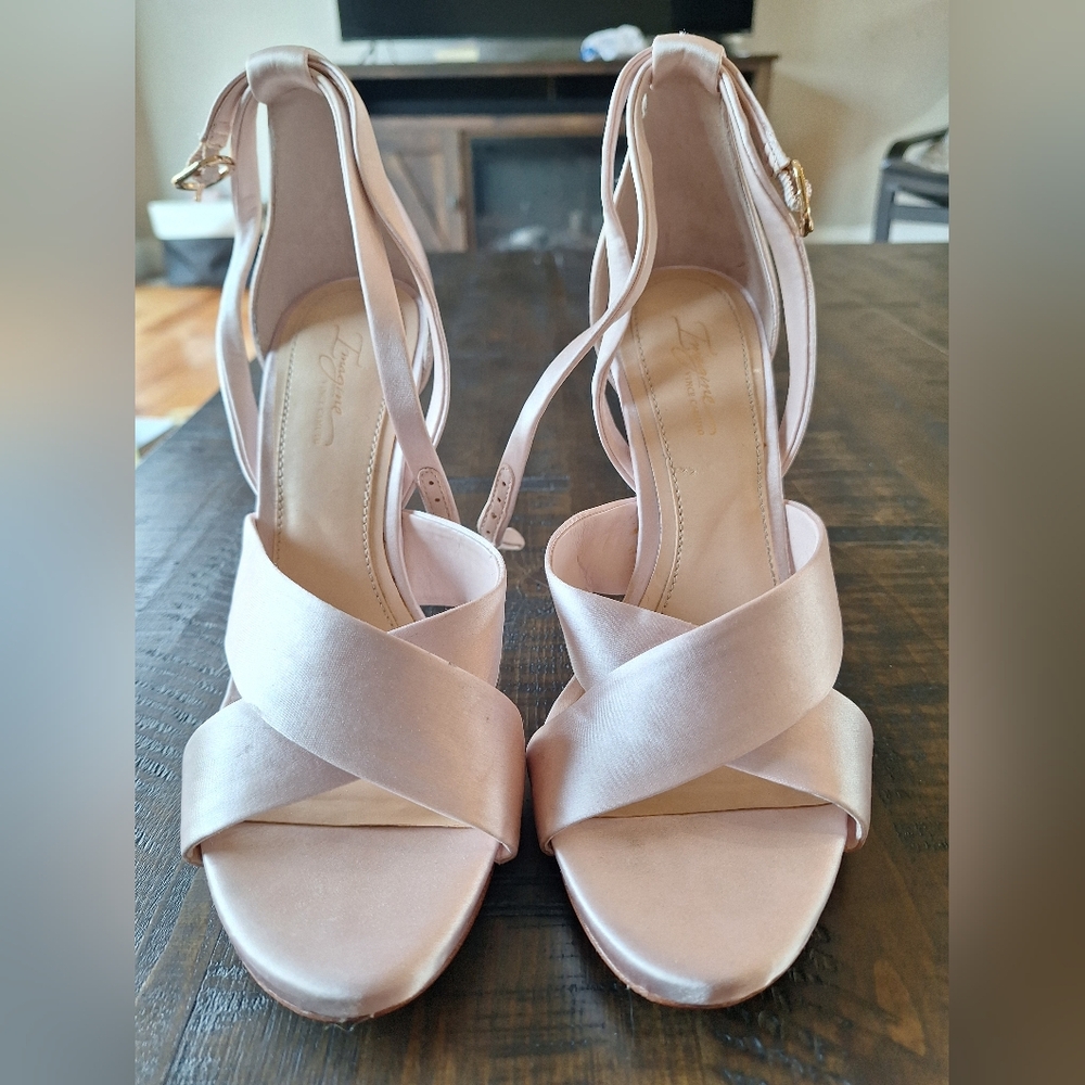 Imagine By Vince Camuto Ballet-pink Satin Strappy Heels